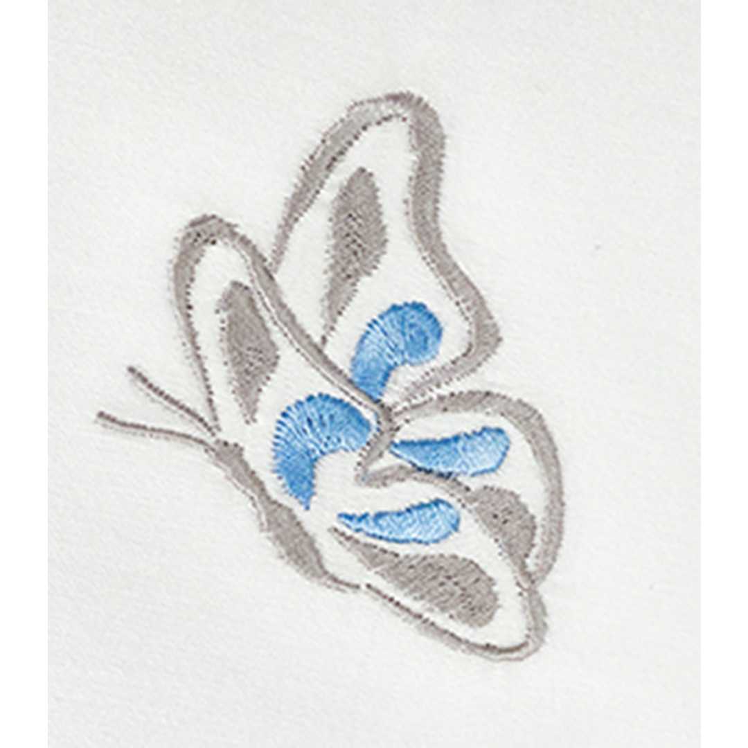 Blue Butterfly Embroidered Bed Set